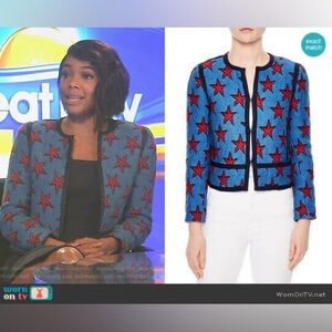 Sandro Paris Bristol Star-Print Jacket, Size 40/US 8